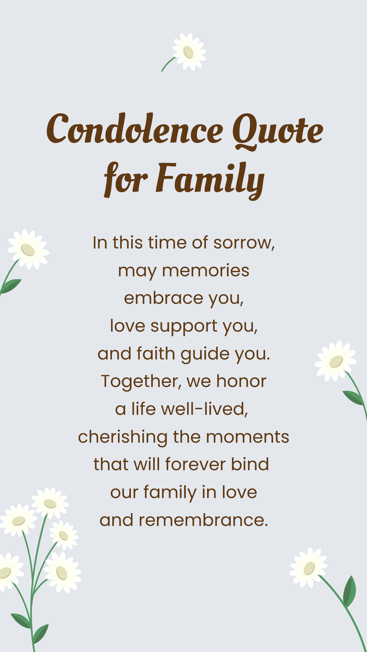 Condolence Quote For Family Template