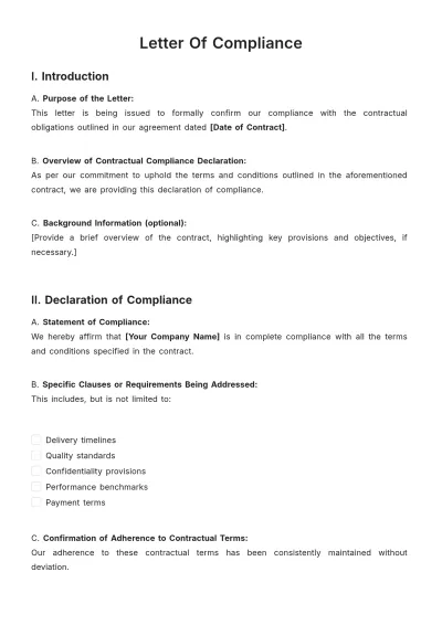 Free Letter Of Compliance Template to Edit Online