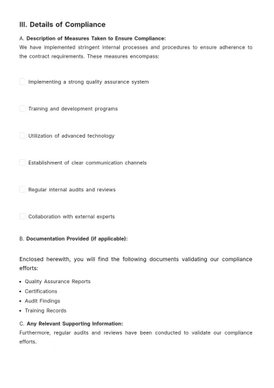 Free Letter Of Compliance Template to Edit Online