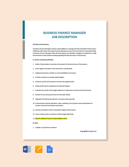 Business Finance Manager Job Description : Finance manager jd kingstonfirst web by RHKF - Issuu - Job summary job overview successful examples resources.