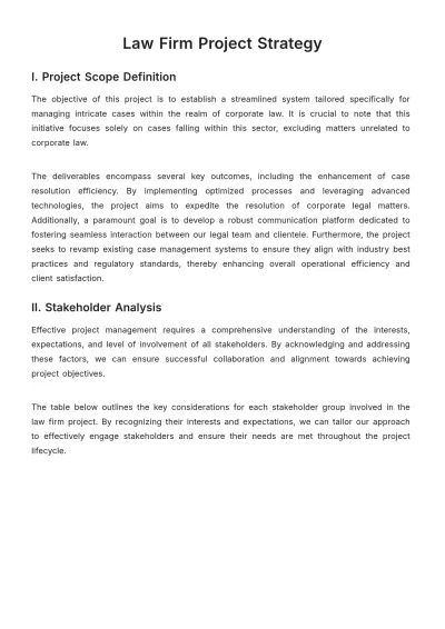 Free Law Firm Project Strategy Template to Edit Online