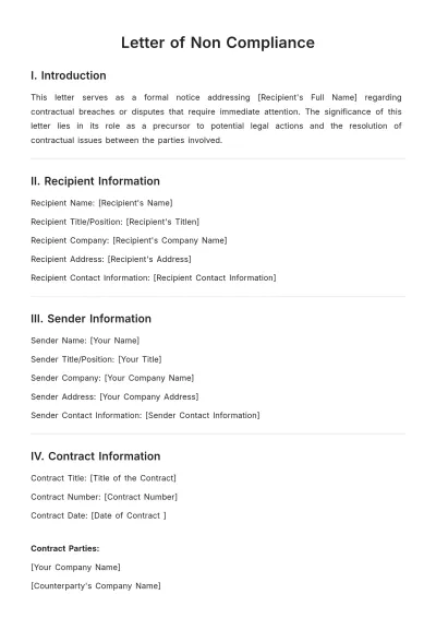 Free Letter Of Non Compliance Template to Edit Online