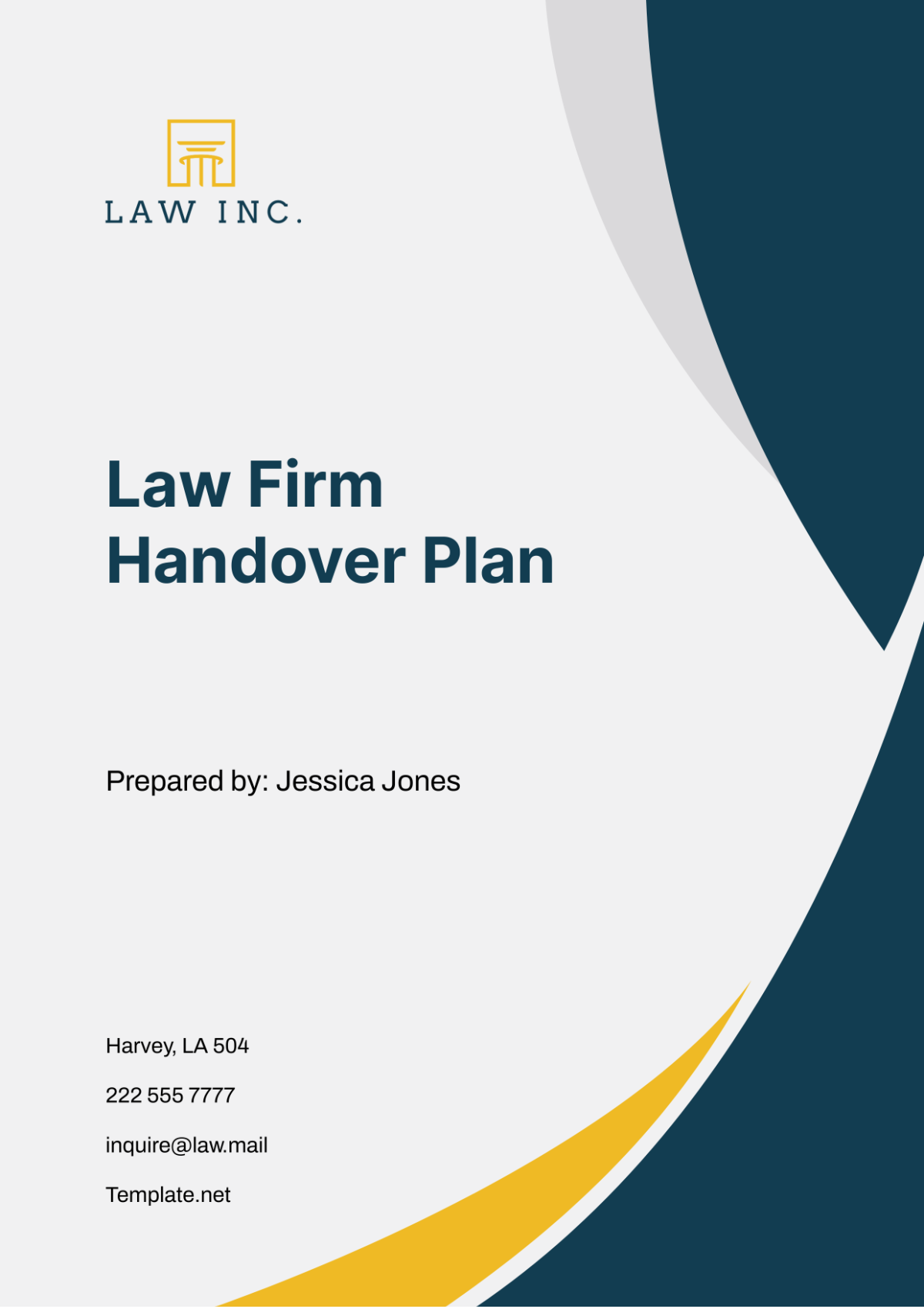 Law Firm Handover Plan Template