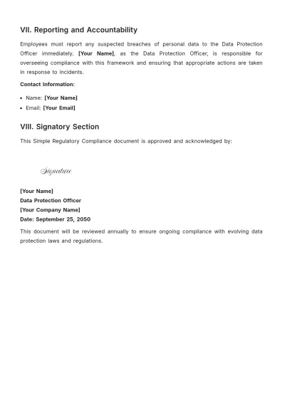 Free Simple Regulatory Compliance Template to Edit Online