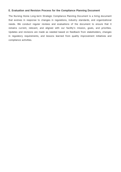 Free Nursing Home Long-term Strategic Compliance Planning Document Template to Edit Online