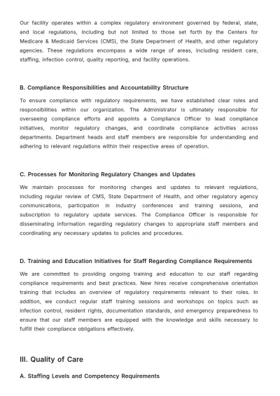 Free Nursing Home Long-term Strategic Compliance Planning Document Template to Edit Online