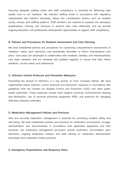 Free Nursing Home Long-term Strategic Compliance Planning Document Template to Edit Online
