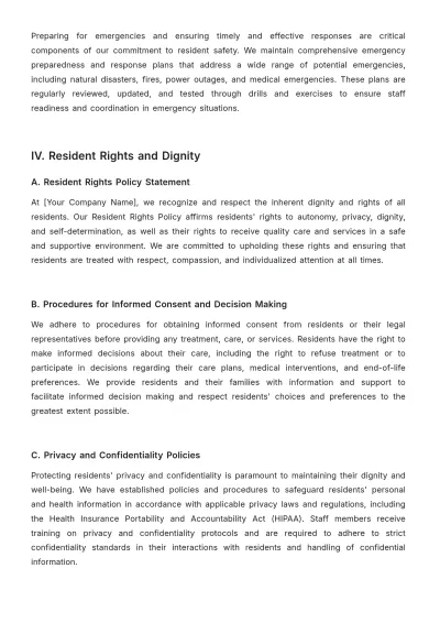 Free Nursing Home Long-term Strategic Compliance Planning Document Template to Edit Online