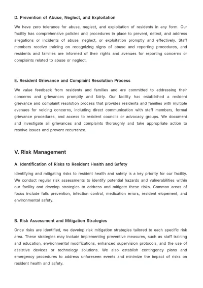 Free Nursing Home Long-term Strategic Compliance Planning Document Template to Edit Online