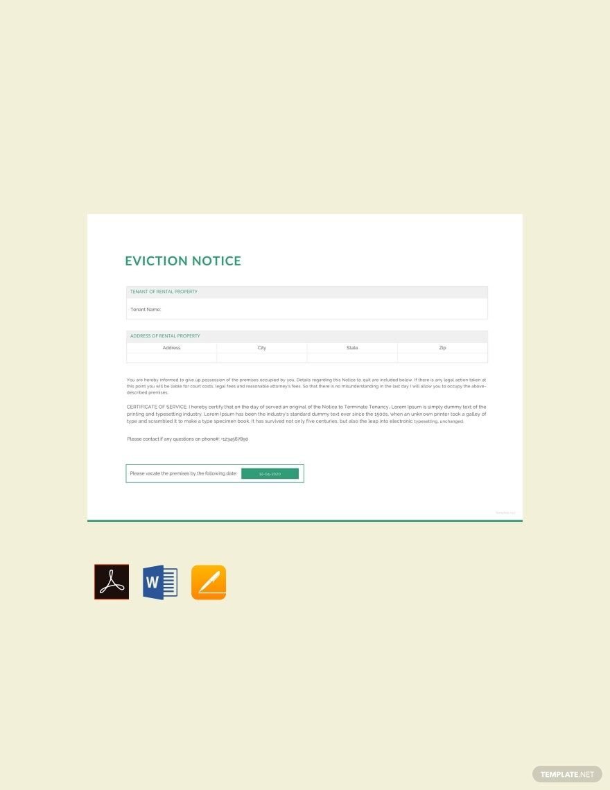 Free Blank Eviction Notice Template