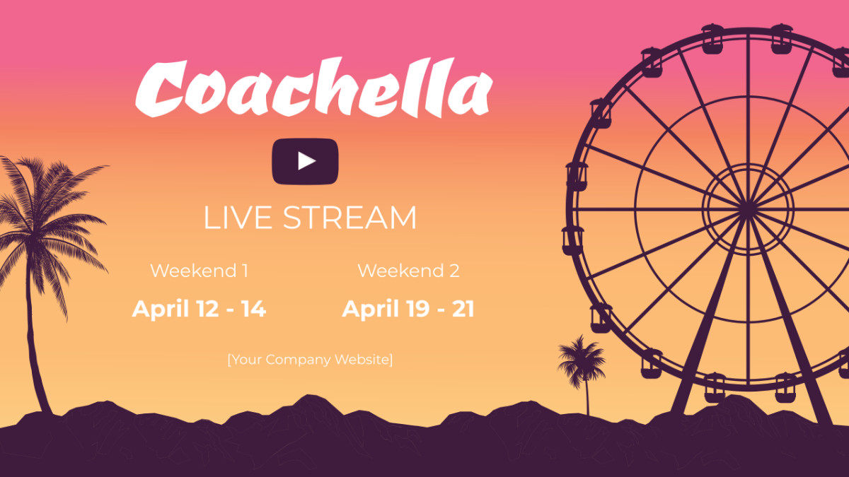 Free Coachella Youtube Livestream Schedule Template