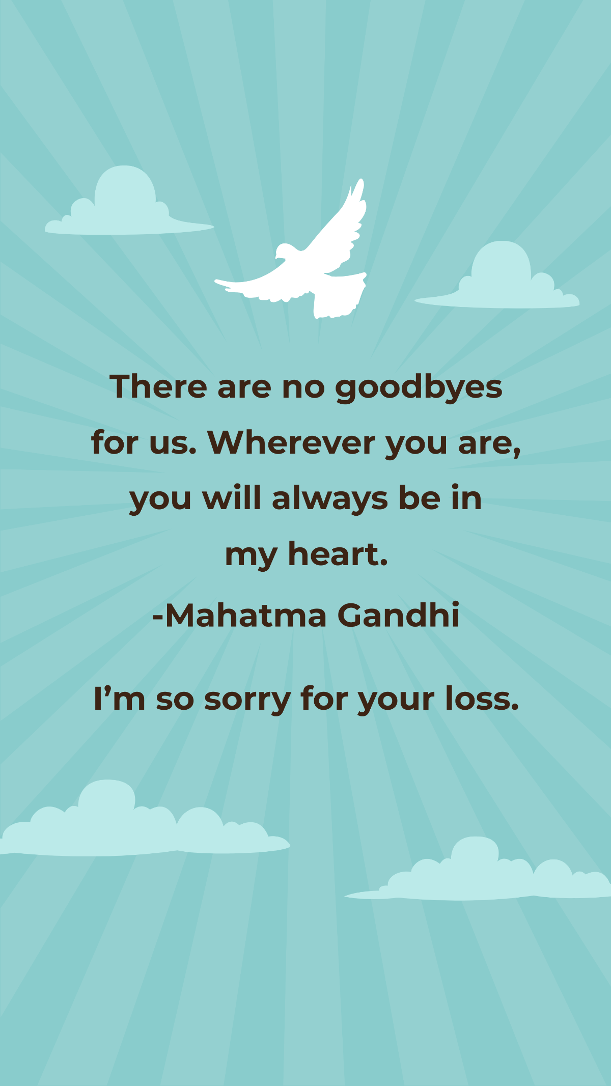 Free Condolence Sorry For Your Loss Quote Template