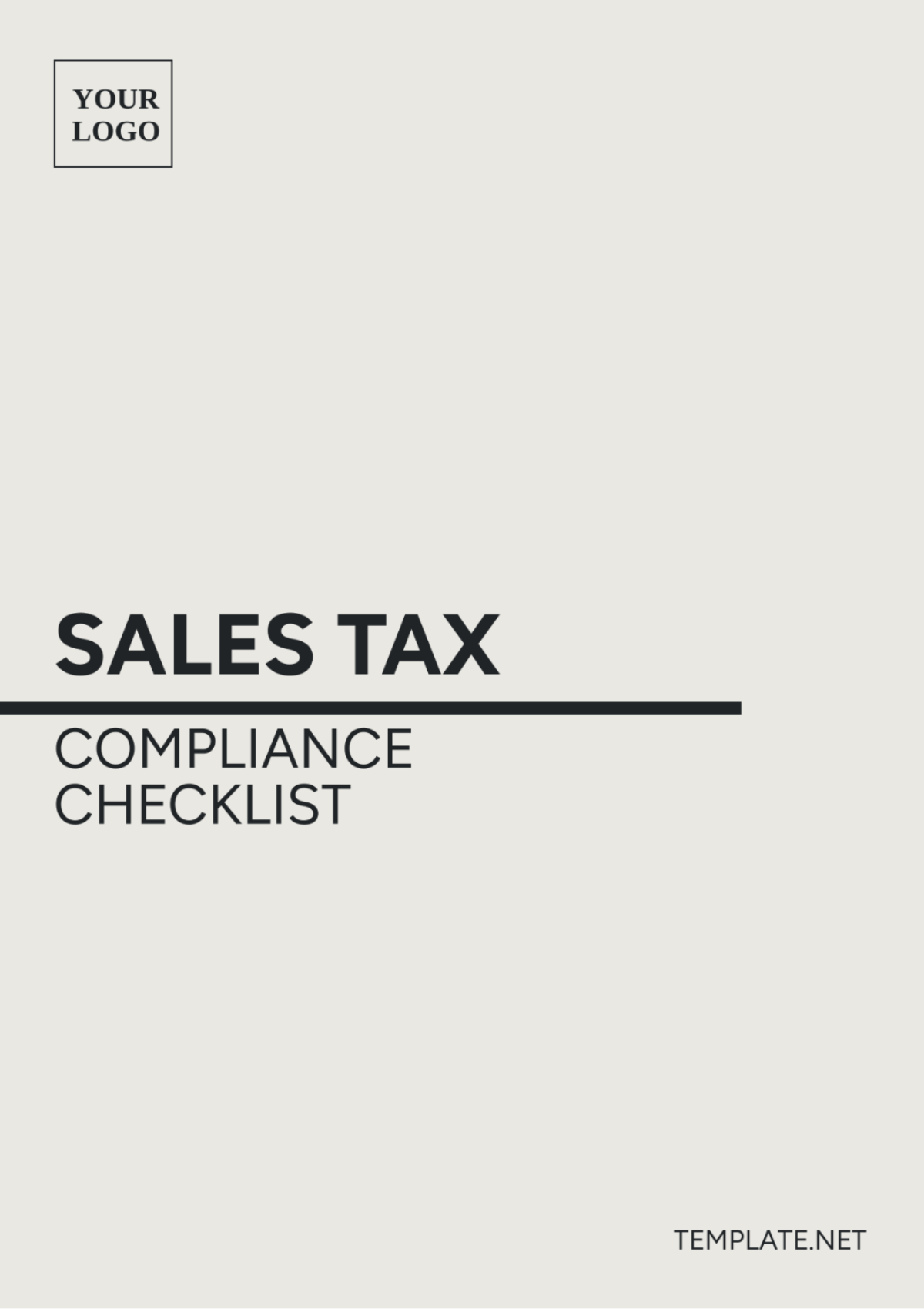 Sales Tax Compliance Checklist Template