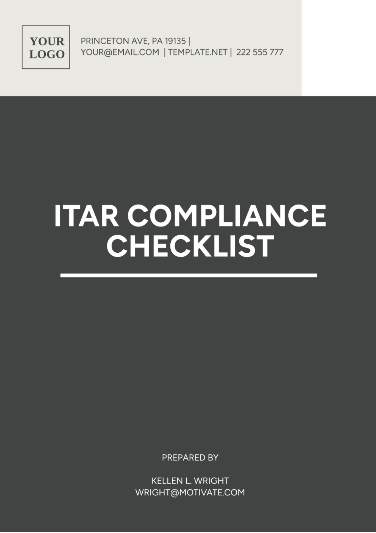 ITAR Compliance Checklist Template