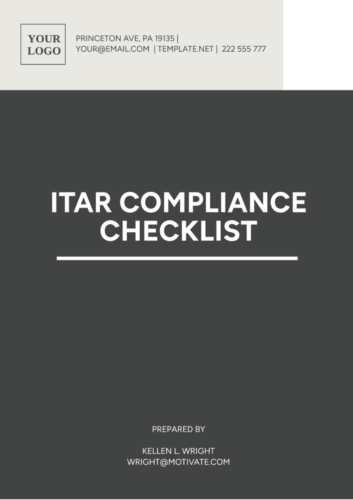 ITAR Compliance Checklist Template - Edit Online & Download