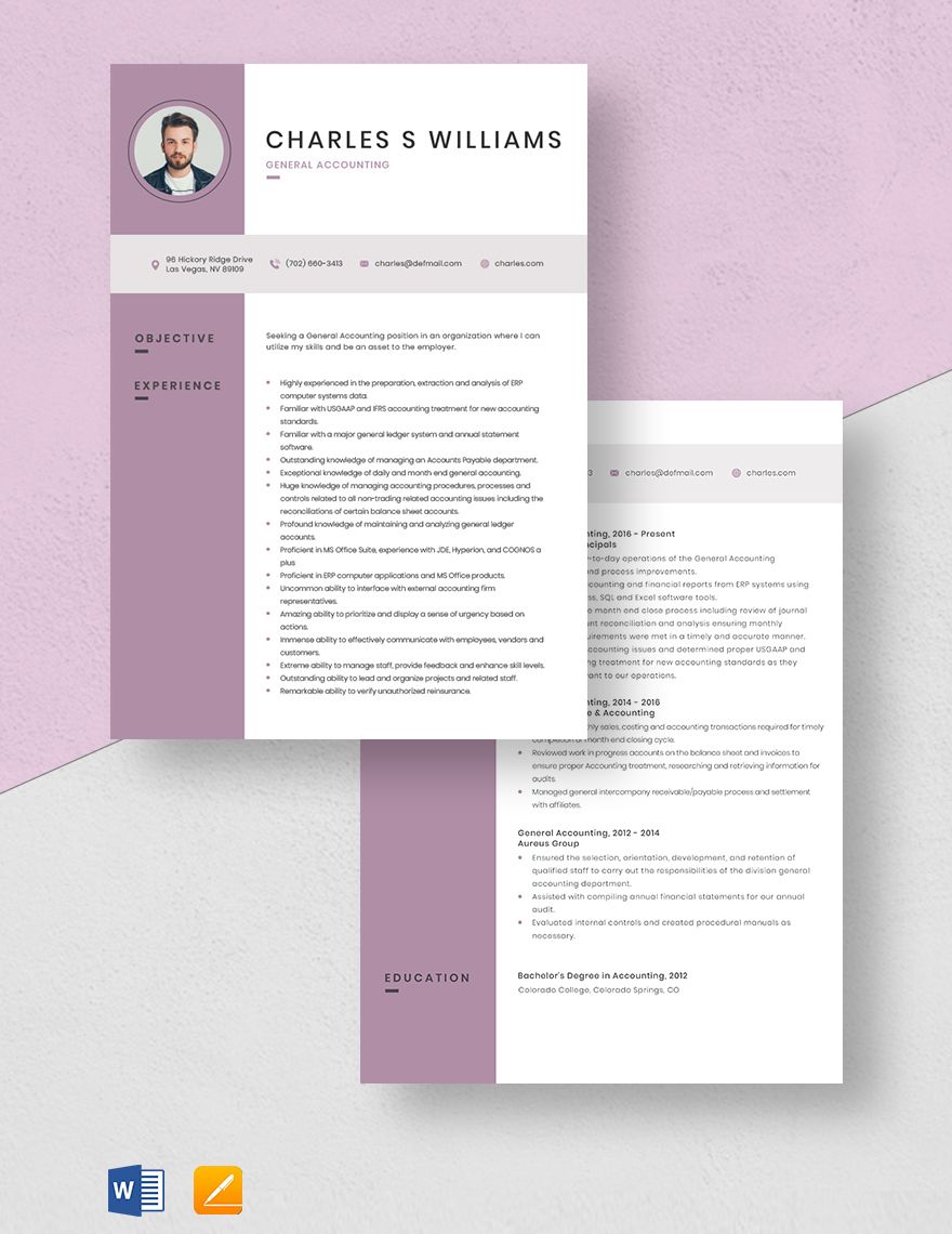 General Accounting Resume
