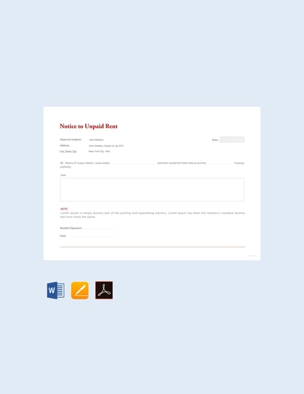 free eviction notice for unpaid rent template 440x570