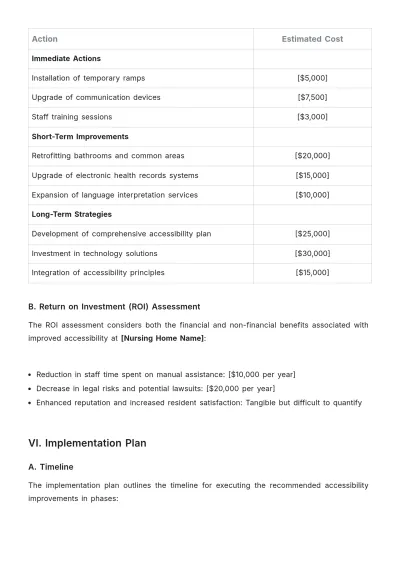 Free Nursing Home Building Accessibility Improvement Study Template to Edit Online