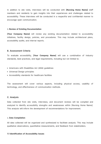 Free Nursing Home Building Accessibility Improvement Study Template to Edit Online