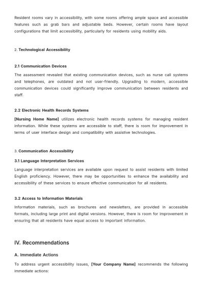 Free Nursing Home Building Accessibility Improvement Study Template to Edit Online