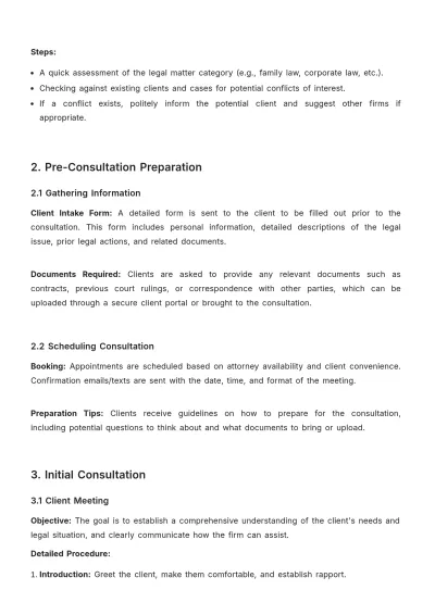 Free Law Firm Client Intake Procedure Template to Edit Online