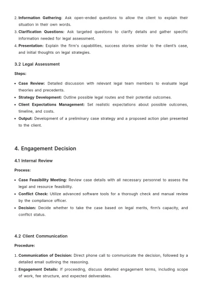 Free Law Firm Client Intake Procedure Template to Edit Online