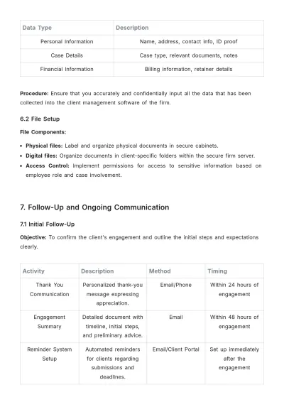 Free Law Firm Client Intake Procedure Template to Edit Online