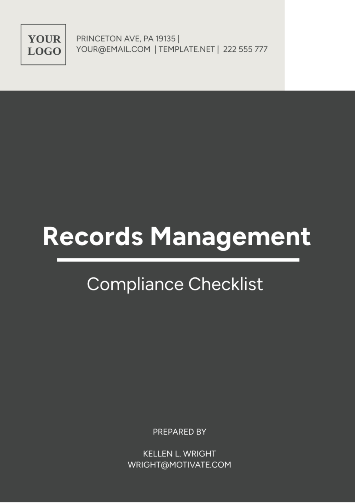Records Management Compliance Checklist Template