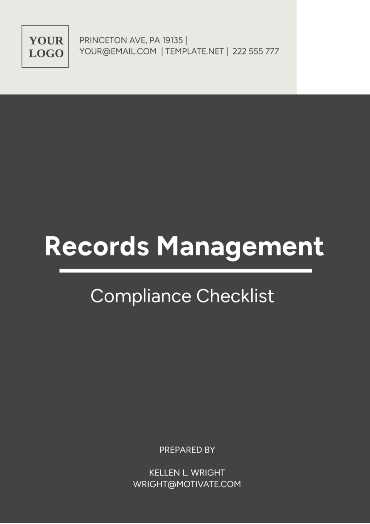 Records Management Compliance Checklist Template - Edit Online & Download