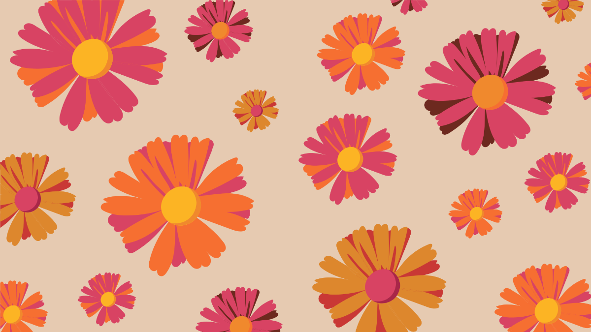 Free Retro Floral Pattern Background