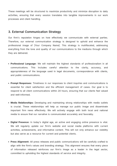 Free Law Firm Communication Plan Template to Edit Online