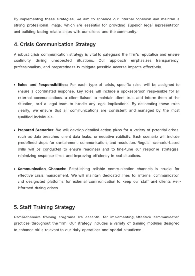 Free Law Firm Communication Plan Template to Edit Online