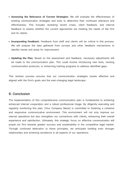 Free Law Firm Communication Plan Template to Edit Online