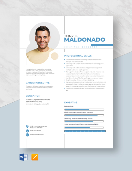 FREE Hospital Director Word Template Download Template free-hospital-director-word-template-download-template