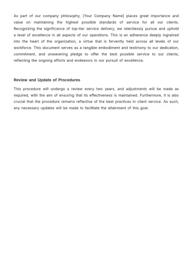 Free Law Firm Client Service Excellence Procedure Template to Edit Online