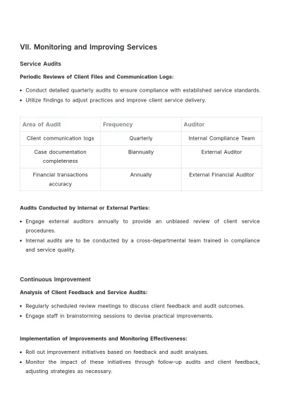 Free Law Firm Client Service Excellence Procedure Template to Edit Online