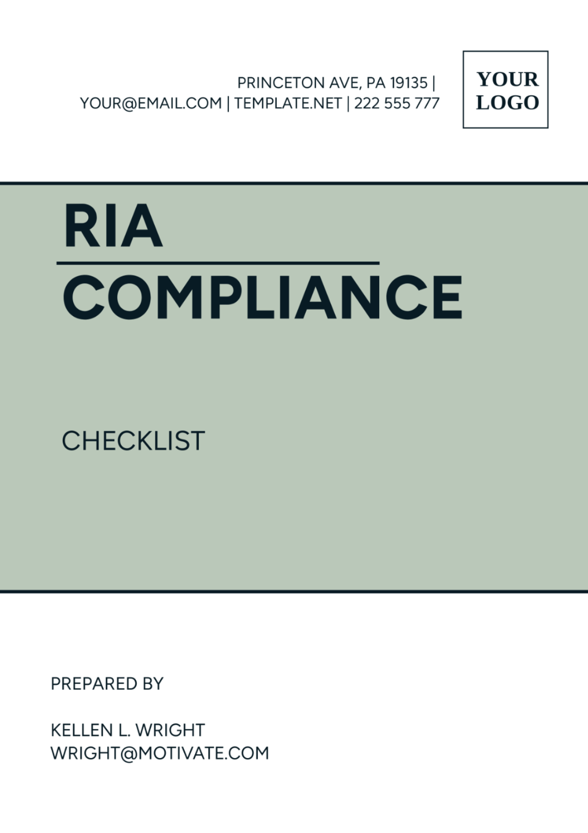 RIA Compliance Checklist Template