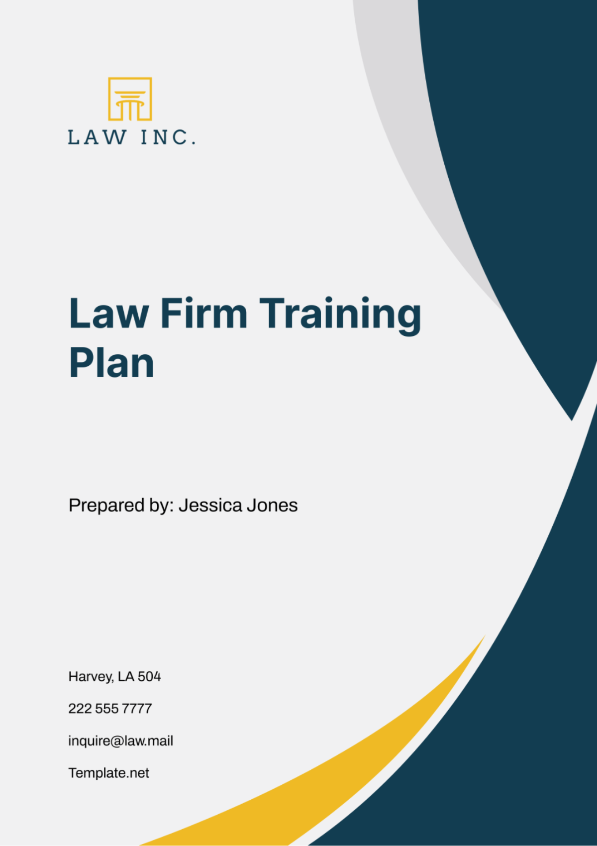 Law Firm Training Plan Template
