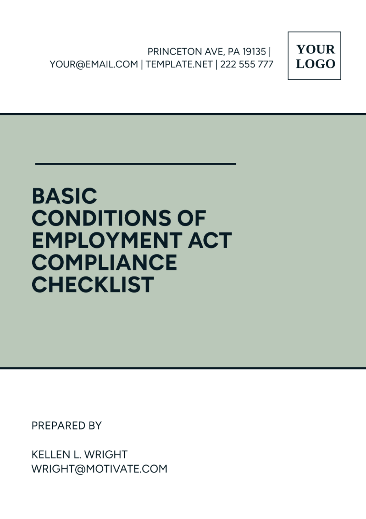 Basic Conditions of Employment Act Compliance Checklist Template