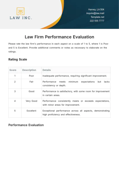 Free Law Firm Performance Evaluation Template to Edit Online