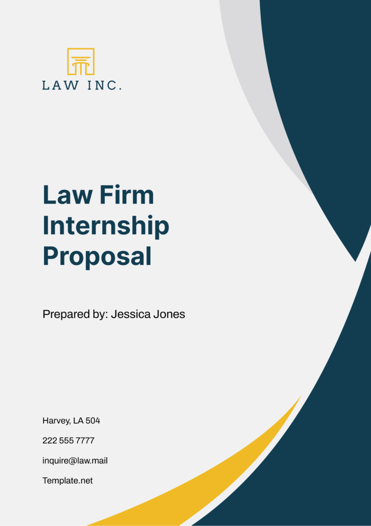 Law Firm Internship Proposal Template
