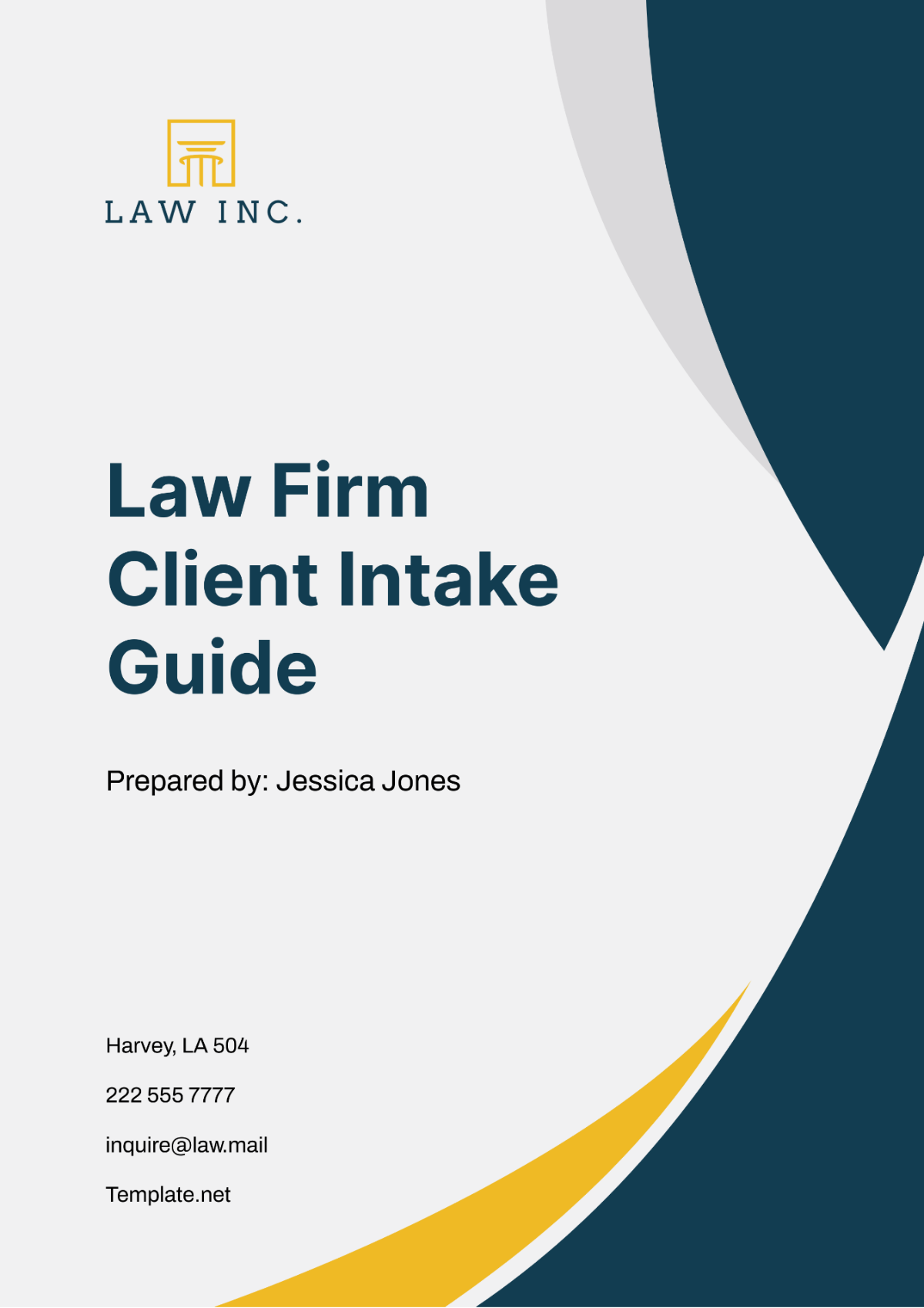 Law Firm Client Intake Guide Template - Edit Online & Download