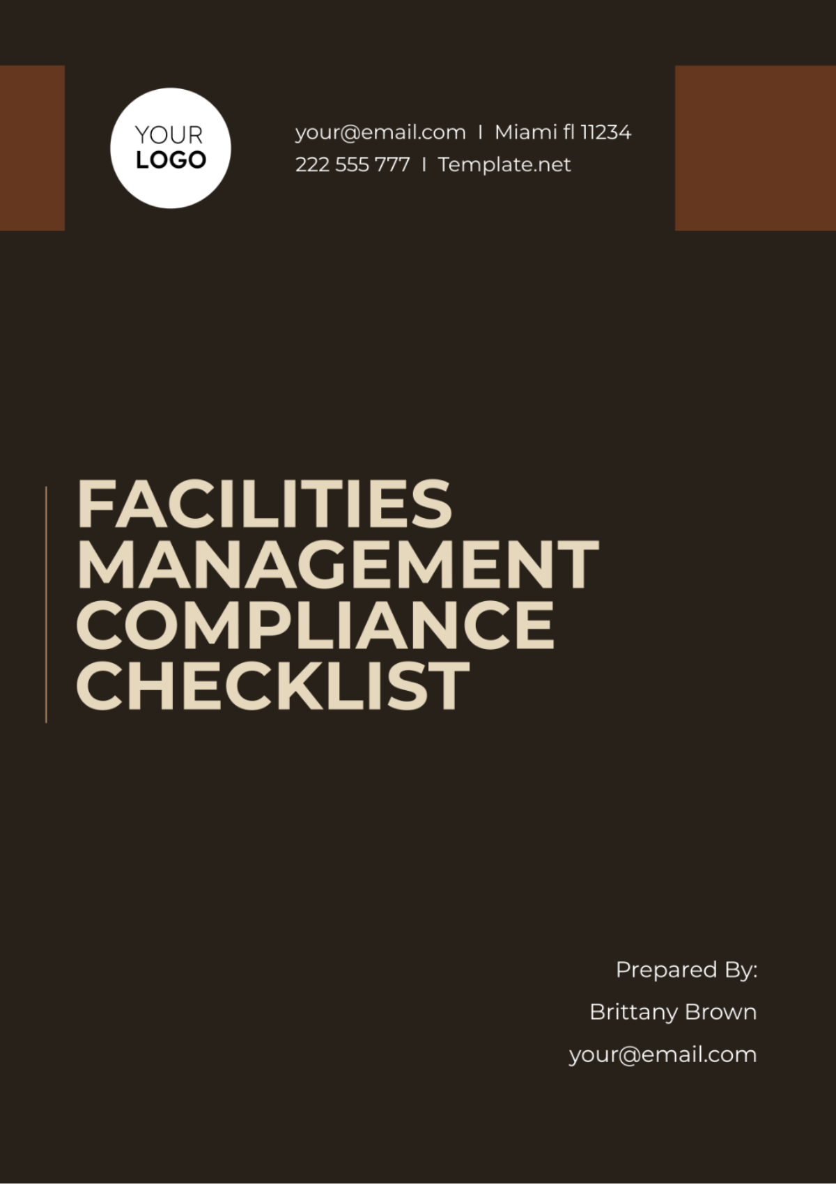 Facilities Management Compliance Checklist Template