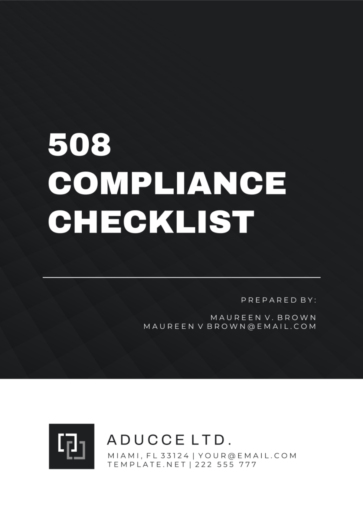 508 Compliance Checklist Template