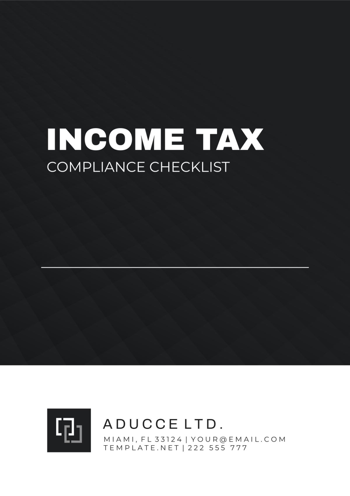 Income Tax Compliance Checklist Template