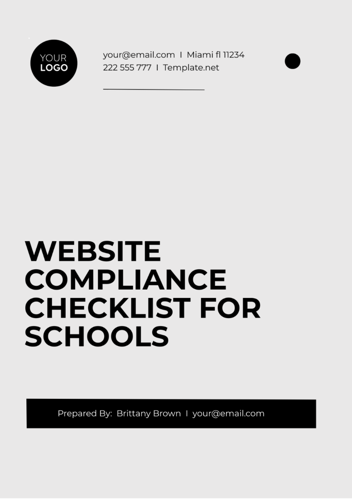 Website Compliance Checklist for Schools Template