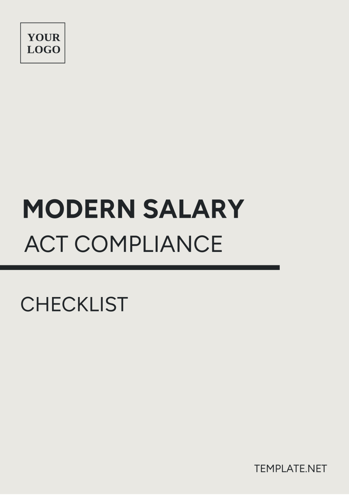 Modern Salary Act Compliance Checklist Template