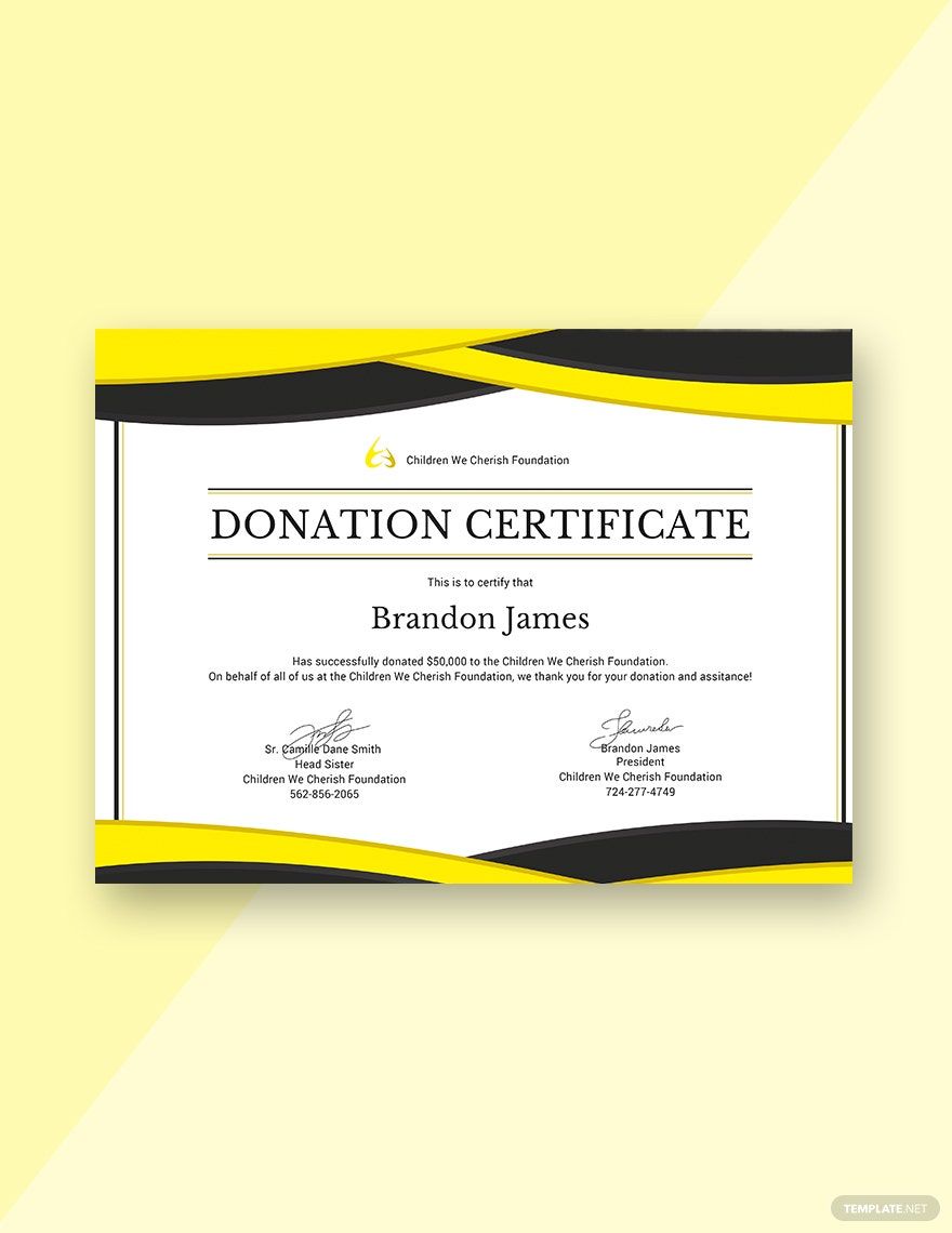 Donation Certificate 