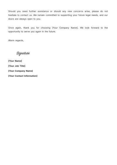Free Law Firm Thank You Letter Template to Edit Online