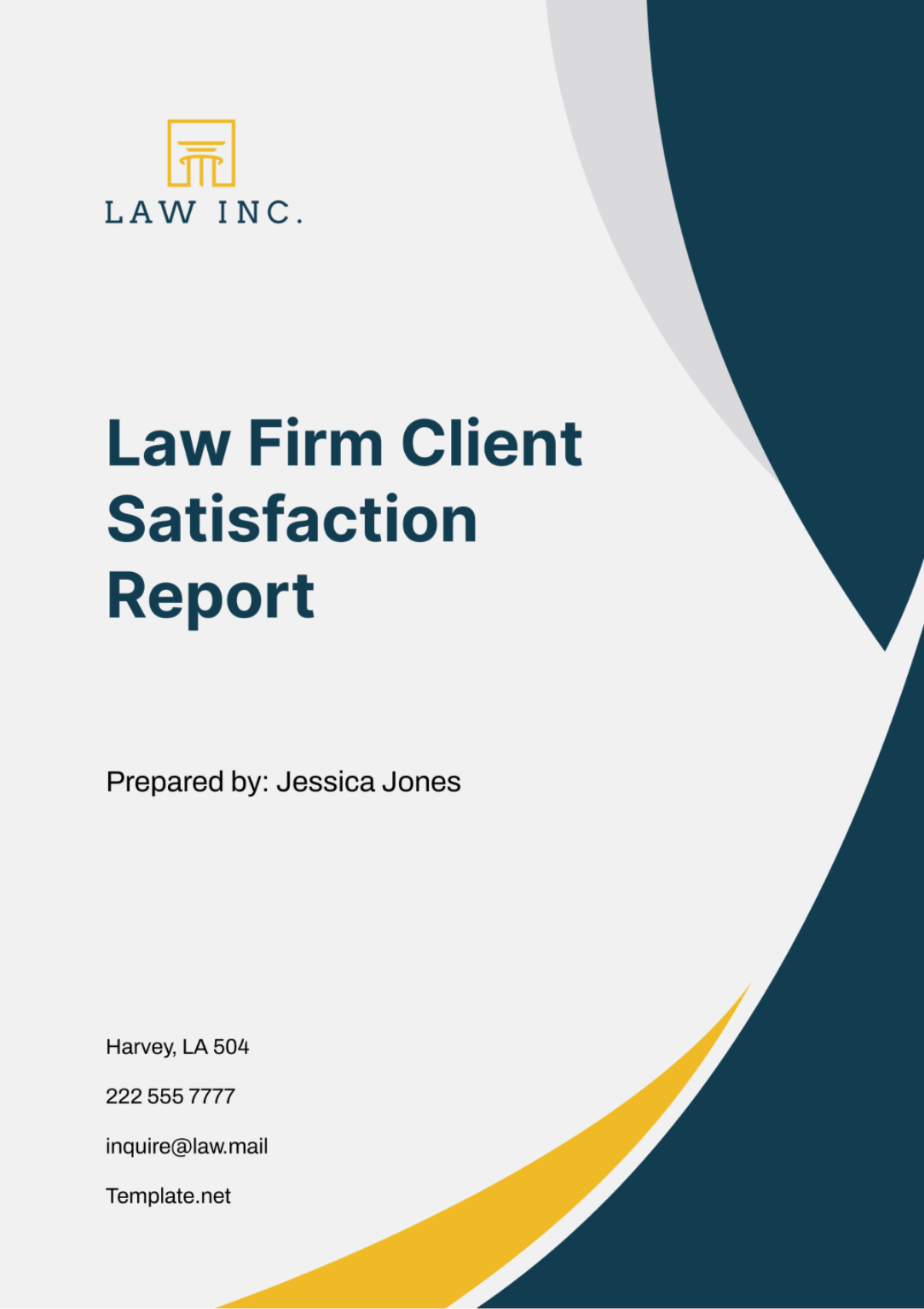 Free Law Firm Client Satisfaction Report Template
